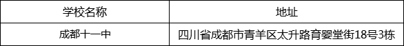 成都市成都十一中地址在哪里？