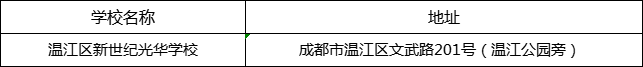 成都市溫江區(qū)新世紀(jì)光華學(xué)校地址在哪里？