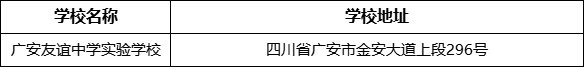 廣安市廣安友誼中學(xué)實(shí)驗(yàn)學(xué)校學(xué)校地址在哪里？