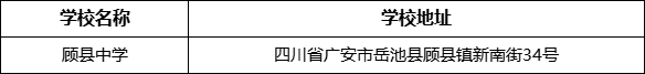 廣安市顧縣中學學校地址在哪里？