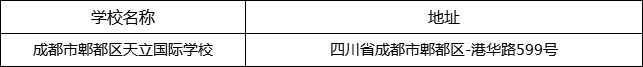 成都市郫都區(qū)天立國際學校地址在哪里？