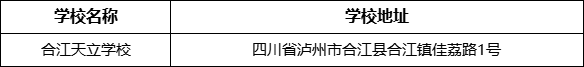 瀘州市合江天立學(xué)校地址在哪里？