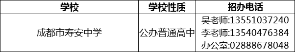 2024年成都市壽安中學(xué)招辦電話(huà)是多少？