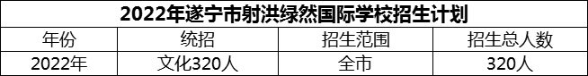 2024年遂寧市射洪綠然國際學(xué)校招生計劃是多少？