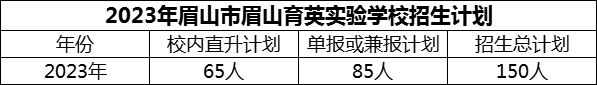 2024年眉山市眉山育英實(shí)驗(yàn)學(xué)校招生計(jì)劃是多少？