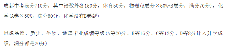 2020年成都中考總分多少？中考滿分是多少？
