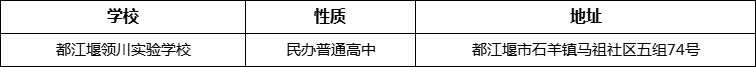 成都市都江堰領(lǐng)川實驗學(xué)校地址在哪里？